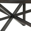 Vynxaria Modern simple Fiberglass coffee table, tempered Fiberglass coffee table solid wood base round transparent Fiberglass top - 4 of 4