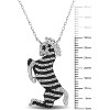 EVERLY JEWELRY | Sterling Silver 3 3/4 CT TGW Black Spinel Cubic Zirconia & White Topaz Zebra Necklace with Chain, 18"+2"ext - 2 of 4