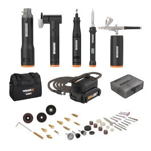 Worx MakerX WX997L 5 Tool Kit with Rotary Tool, Wood & Metal Crafter, Air Brush, Heat Gun, Grinder in Carry Bag (Battery and Charger Included) - 1 of 4