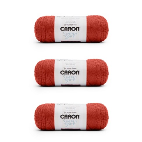 Caron Simply Soft Persimmon Yarn - 3 Pack of 170g/6oz - Acrylic - 4 Medium  (Worsted) - 315 Yards - Knitting/Crochet