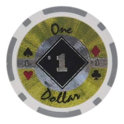 Slickblue Clay Composite Poker Chips 14-Gram 25-Pack, Laser Holo Design, Game Set, Black Diamond, $0.25-$1K