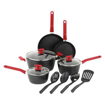 GoodCook 10-Piece Healthy Ceramic Titanium-Infused Induction Cookware Set  with Pots, Pans, Steamer, Spoon, and Turner, Nonstick Pots and Pans Set for
