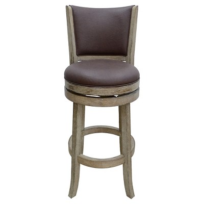 29" Toledo Swivel Barstool Weathered White/Dark Mocha - Boraam