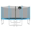 DSVIMOY 14FT Trampoline for Kids with Safety Enclosure Net, Basketball Hoop and Ladder, Round Outdoor Recreational Trampoline, Blue, 168"*168"*105" - 4 of 4