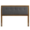 Modway Draper Tufted King Fabric and Wood Headboard in Walnut Charcoal - 2 of 4