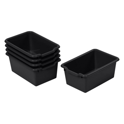 Ecr4kids Scoop Front Storage Bin, Multipurpose Organization, Black, 15-Piece