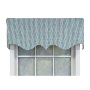 RLF Home Circles Regal 100% Cotton with Fully Lined 3" Rod Pocket Valnance for Windows 50" x 17" Spa - 1 of 4