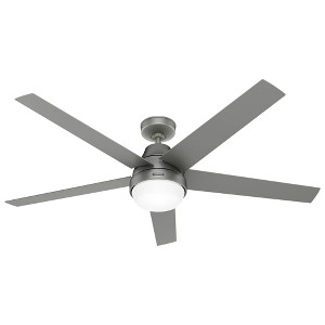 Hunter 60" Aerodyne Lighted Ceiling Fan Matte Silver Finish with Integrated LED Light Kit and Handheld Remote Control - 1 of 1