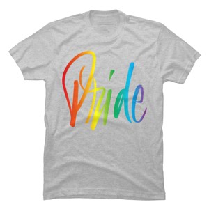 Adult Design By Humans Rainbow Cursive Letters Pride By machmigo T-Shirt - 1 of 2