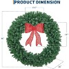 homfan Pre-Lit Christmas Wreath with Bow, Winter Artificial Wreath with Lighted Bow, Xmas Decoration for Indoor - 3 of 4
