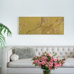 AZL1 Life Concept 2-Piece Wall Art Set Cherry Tree Design Modern Display Canvas for Living Room Dining Room Office Bedroom, Gold, 28"*28"*6" - 1 of 4