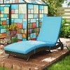 Resenkos Patio Wicker Chaise Lounge Chair Resenkos , Adjustable Backrest Sun Lounger With 2 Wheels, Outdoor PE Rattan Lounger, Relaxation Essential, - 3 of 4