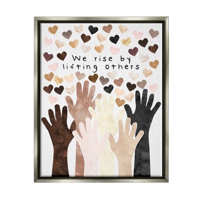 Stupell Industries We Rise by Lifting Others Quote Hands Hearts