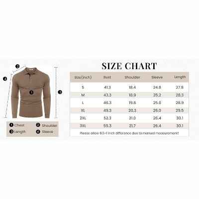 Мужские футболки COOFANDY Mens Long Sleeve Polo Shirts Cotton Collared Shirts Casual Business Polo Classic Golf T Shirts Black XL — фото 5