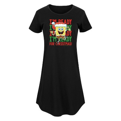 Women's - SpongeBob SquarePants - I'm Ready For Christmas Graphic T-shirt Dress