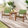 VINGLI Outdoor Armchair, All-Weather Wooden Patio Chair with Waterproof PE Woven Fabric for Garden, Lawn and Poolside - 2 of 4