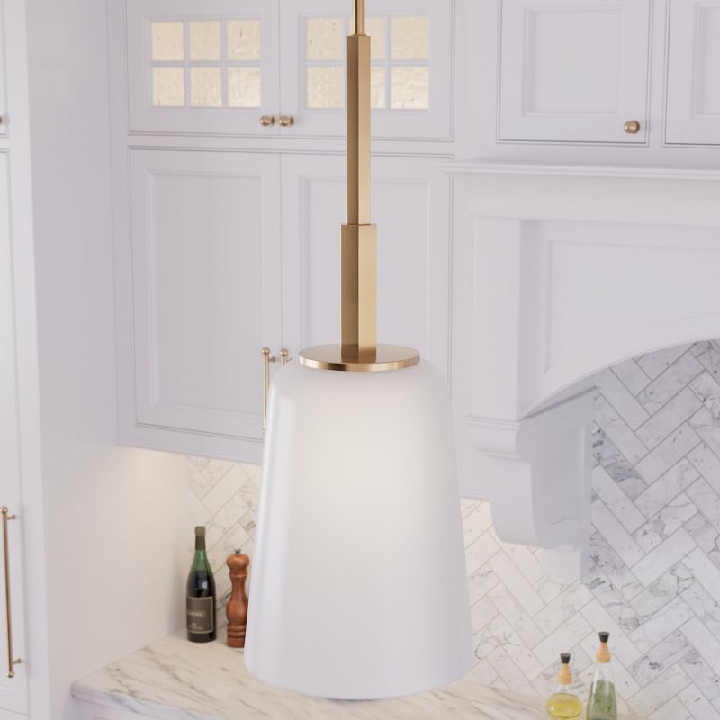Nolita Cased White Glass Medium Pendant Ceiling Light Fixture - Hunter Fan, 3 of 7