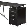 NicBex Home Office Desk L-Shape Morden Computer Desk with 6 Open Storage Shelves, Glass Desktop and Metal Legs for Study and Work - 4 of 4