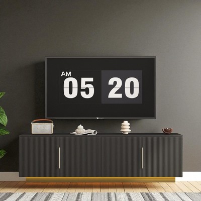 68'' Modern TV Stand with LED Lights, Entertainment Center Media Console Cabinet for 55/60/65 Inch TVs with Large Storage Space