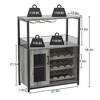 Wooden Wine Bar Cabinet for Small Spaces, Compact Drinks Storage with Adjustable Wine Racks & Glass Holder, Kitchen Sideboard for Flats - 2 of 4