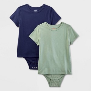 Kids' Adaptive Short Sleeve 2pk Abdominal Access Bodysuit - Cat & Jack™ - 1 of 4