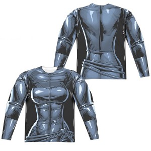 Men's Batman Catwoman Uniform (Front Back Print) Long Sleeve Costume T-Shirt - 1 of 4