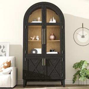 FONTOI Arched Tall Decorative Storage Cabinet - 1 of 4