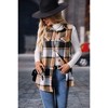 Women Vest Jacket Plaid Sleeveless Collar Neck Button Down Oversized Vest - 4 of 4
