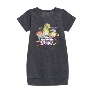 - Rugrats - Retro Rugrats Graphic Short Sleeve Fleece Dress - 1 of 4