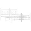 vidaXL Queen Metal Bed Frame with Headboard, Under Bed Storage, Noise Free, White, No Mattress - 2 of 4