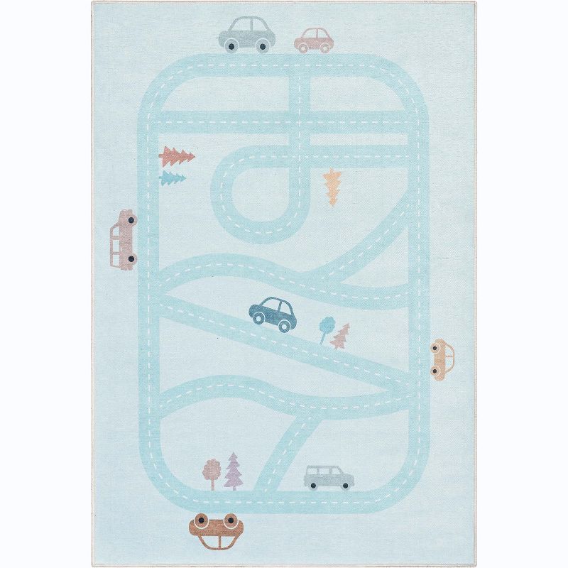 Well Woven Playful Roads Kids Road Traffic Playmat Area Rug, 1 of 4