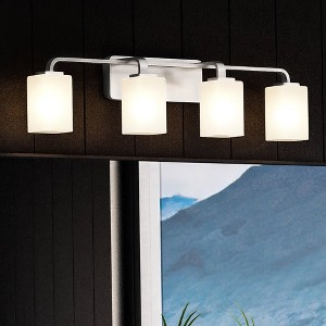 Urban Ambiance Luxury Contemporary Bath Light 8.5''H x 33.5''W,  Brushed Nickel Finish,  Louisville Collection, UHP4323 - 1 of 4