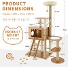 55" Tall Multi-Level Cat Tree with Hammocks, Condo, and Scratching Posts for Large Cats, Heavy Duty - 3 of 4