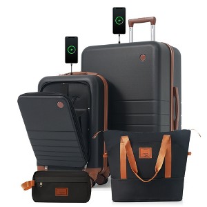 ModernLuxe 4pcs Luggage Set with USB Port, 20
