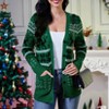 Women's Christmas Cardigan - Festive Knit Open Front Sweater with Holiday Patterns, Soft Long Sleeve Cozy Wrap for Xmas Party - 4 of 4