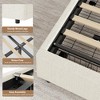 Bed Frame with Storage Drawers, Upholstered Boucle Platform Bed with Round Headboard, Heavy Duty & Noise Free, No Box Spring Needed - 2 of 4