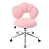 TopComfy Task and Office Chairs Teddy Fabric Ergonomic 360 Swivel Height Adjustable For Home Office Study Game Bedroom, Pink, 23.62"*20.67"*15.75" - 2 of 4