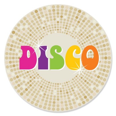 Big Dot of Happiness 70's Disco - 1970's Disco Fever Party Circle Sticker Labels - 24 Count