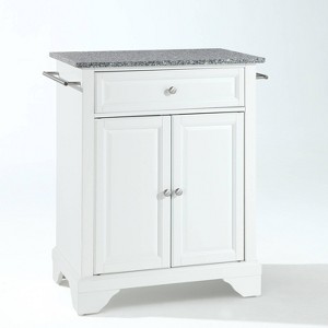 Lafayette Granite Top Portable Kitchen Island/Cart White/Gray - Crosley - 1 of 4