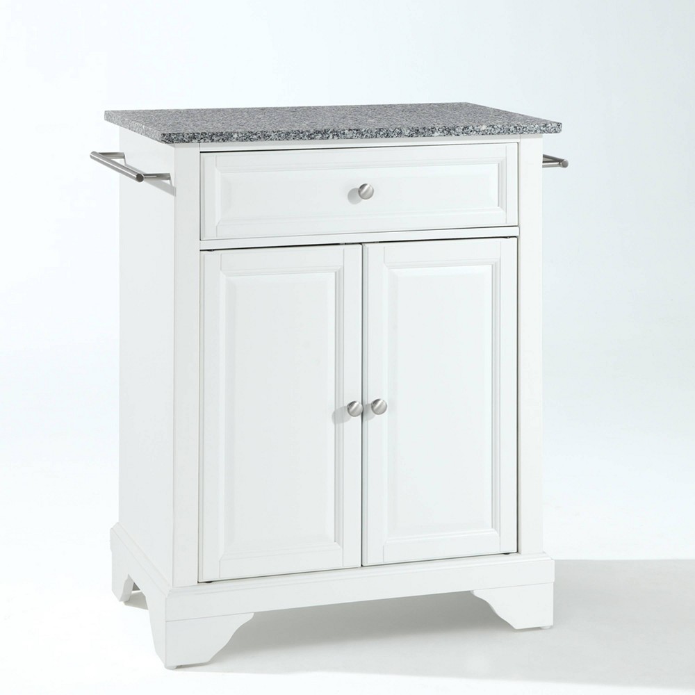 Photos - Kitchen System Crosley Lafayette Granite Top Portable Kitchen Island/Cart White/Gray  