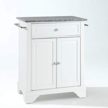 Lafayette Granite Top Portable Kitchen Island/Cart White/Gray - Crosley