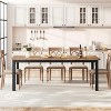 78" Industrial Dining Table - Kitchen Table for 6-8, Wood Rectangular Table for Dining Room - 3 of 4