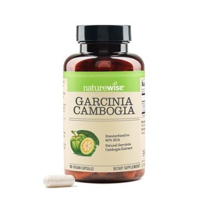 Naturewise Garcinia Cambogia - 60% HCA Concentration Extract, Natural Support for Weight Goals & Energy - Vegan, Non-GMO, Gluten Free - 1 of 4