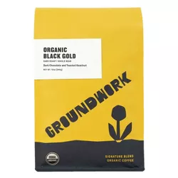 Groundwork Organic Black Gold Whole Bean Dark Roast Coffee - 12oz
