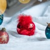 TopComfy Decorative Object Glass Christmas Ball Ornaments Flocking Feather Painting Set for Holiday Decor, Red, 3.9"*3.9"*3.9" - 2 of 4