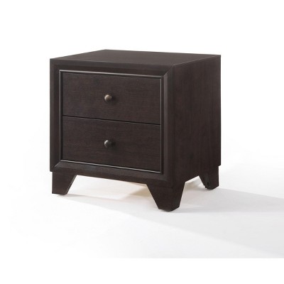 Vynxaria Madison Nightstand - 2 Drawers with Metal Glides, Solid Wood Frame, Large Storage, No Assembly Required