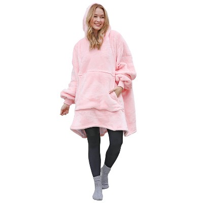 Catalonia Woman Wearable Blanket Hoodie Oversized Sweatshirt, Warm Fleece Pullover Adult Blanket, Cozy Birthday Gift for Woman Wife