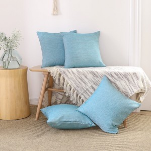 Deconovo 4 Pack Faux Linen Pillow Covers with Hidden Zipper - 1 of 4