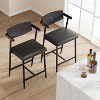 26" Counter Height Bar Stools Set of 2 with Arms,2PCS Modern Bar Stools Set with Back & Upholstered Wider Seat - 2 of 4