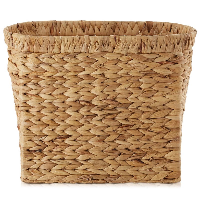 Casafield Magazine Holder Basket with Handles - Oval Water Hyacinth Storage Bin for Bathroom, Home Office, 4 of 8